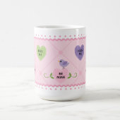 Mug Coeurs de bonbons et Inséparables Saint-Valentin (Centre)