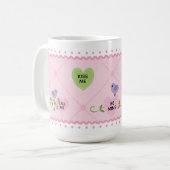 Mug Coeurs de bonbons et Inséparables Saint-Valentin (Devant gauche)