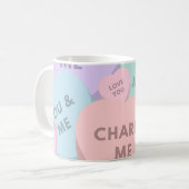 Mug Coeurs de bonbons mignons Saint-Valentin (Devant gauche)
