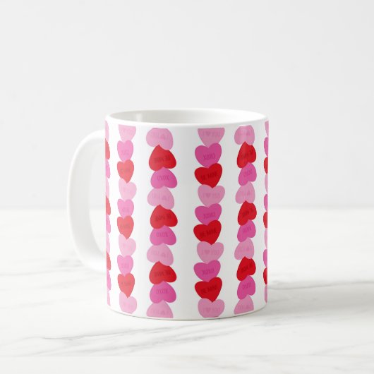 Mug Coeurs de bonbons Valentine (Devant gauche)