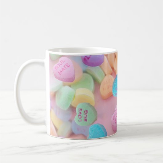 Mug coeurs de bonbons valentines (Gauche)