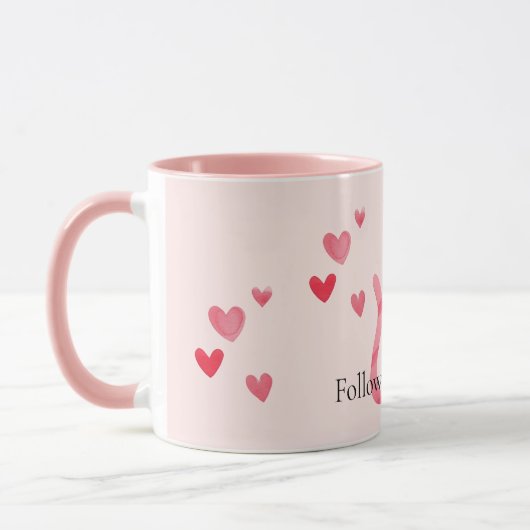 Mug Coeurs de chat rose pâle (Gauche)