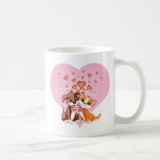 Mug Coeurs de chiot et de chaton (Droite)