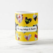 Mug Coeurs de collage personnalisés (Centre)