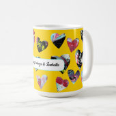 Mug Coeurs de collage personnalisés (Devant droit)