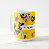 Mug Coeurs de collage personnalisés (Devant gauche)