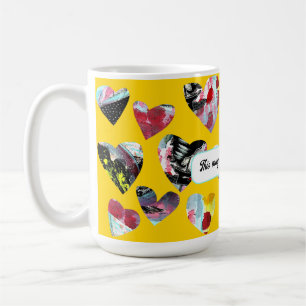 Mug Coeurs de collage personnalisés