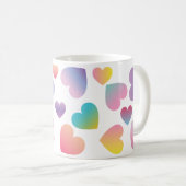 Mug coeurs de couleur de dégradé (Devant droit)