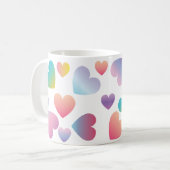 Mug coeurs de couleur de dégradé (Devant gauche)