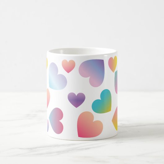 Mug coeurs de couleur de dégradé (Centre)