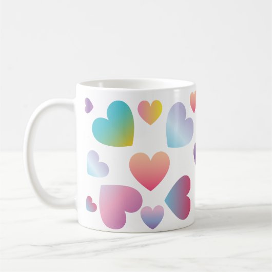 Mug coeurs de couleur de dégradé (Gauche)