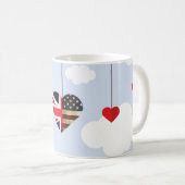 Mug Coeurs de drapeau britannique et américain de (Devant droit)