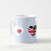 Mug Coeurs de drapeau britannique et américain de (Devant gauche)