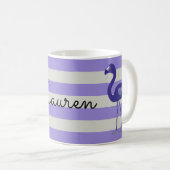Mug Coeurs de Flamant rose personnalisés (pourpre) (Devant droit)