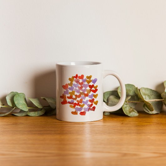 Mug Coeurs de fusion d'aquarelle - rétro