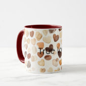 Mug Cœurs de grains de café crème (Devant gauche)