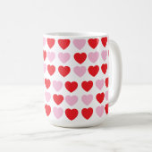 Mug Coeurs de la fête des Valentines rouges et roses (Devant droit)