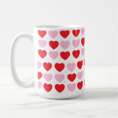Mug Coeurs de la fête des Valentines rouges et roses (Gauche)
