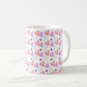 Mug Cœurs de la Saint-Valentin Motif Violet Dessiné à (Devant droit)