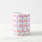 Mug Cœurs de la Saint-Valentin Motif Violet Dessiné à (Centre)