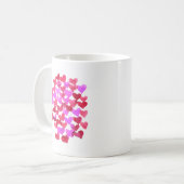 Mug Coeurs de la Saint Valentin - rose et magenta (Devant gauche)