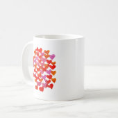 Mug Coeurs de la Saint Valentin - rose et orange (Devant gauche)