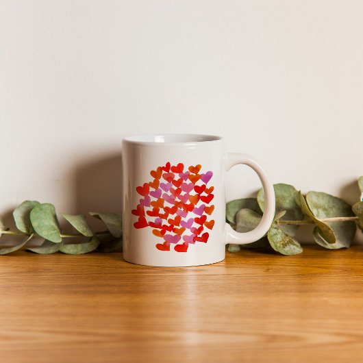 Mug Coeurs de la Saint Valentin - rose et orange