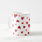 Mug Coeurs de la Saint Valentin - rouge (Devant gauche)