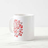Mug Coeurs de la Saint Valentin - rouge et gris (Devant gauche)
