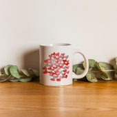 Mug Coeurs de la Saint Valentin - rouge et gris