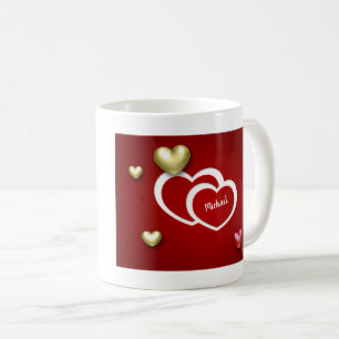 Mug Coeurs de la Saint Valentin Rouge moderne