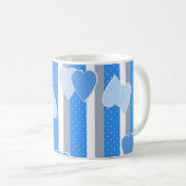 Mug Cœurs de la Saint-Valentin sur fond rayé (Devant droit)