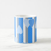 Mug Cœurs de la Saint-Valentin sur fond rayé (Centre)