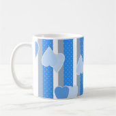Mug Cœurs de la Saint-Valentin sur fond rayé (Gauche)