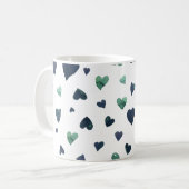 Mug Coeurs de la Saint Valentin - turquoise (Devant gauche)