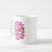 Mug Coeurs de la Saint Valentin - violet et viva magen (Devant gauche)