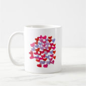 Mug Coeurs de la Saint Valentin - violet et viva magen (Gauche)