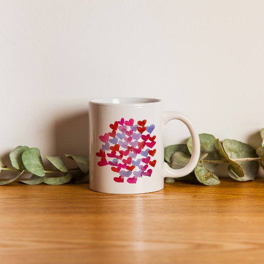 Mug Coeurs de la Saint Valentin - violet et viva magen
