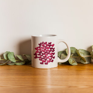 Mug Coeurs de la Saint Valentin - viva magenta