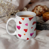 Mug Coeurs de la Saint Valentin - viva magenta et oran