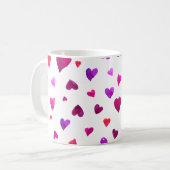 Mug Coeurs de la Saint Valentin - viva magenta et viol (Devant gauche)