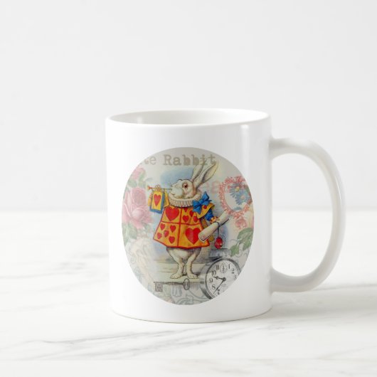 Mug Cœurs de Lapin Blanc Alice Classique (Droite)