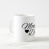 Mug Cœurs de maman et papa - Typographie élégante Amou (Devant gauche)