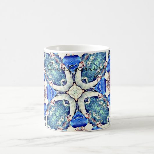 Mug Coeurs de mandala bleu motif Thunder_Cove (Centre)