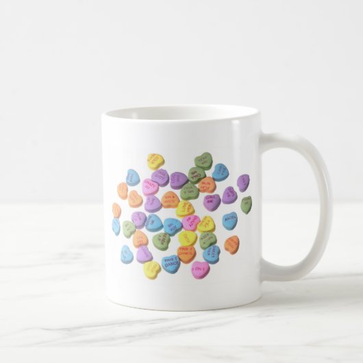 Mug Coeurs de message de sucrerie (Droite)