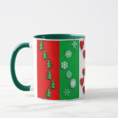 Mug Coeurs de Noël & plus, design coloré, (Gauche)