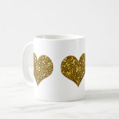 Mug Coeurs de Parties scintillant d'or (Devant gauche)