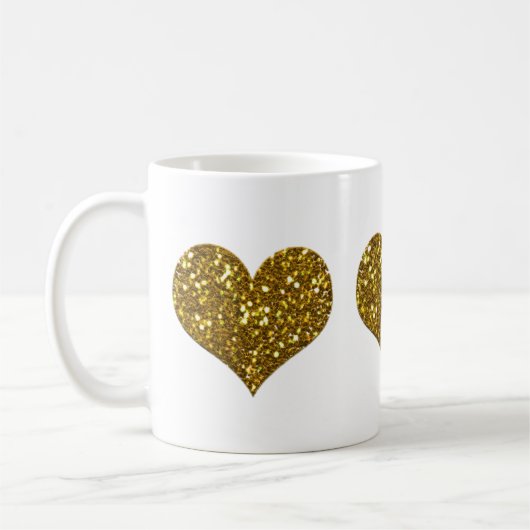 Mug Coeurs de Parties scintillant d'or (Gauche)
