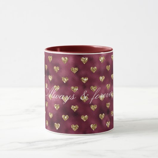 Mug Coeurs de Parties scintillant Red Gold (Centre)