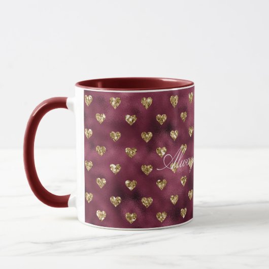 Mug Coeurs de Parties scintillant Red Gold (Gauche)